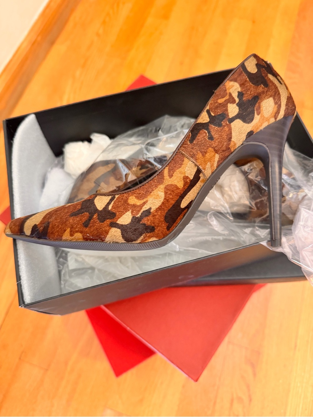 INC International Concepts Brown Camo Pointed-Toe Stiletto Pump